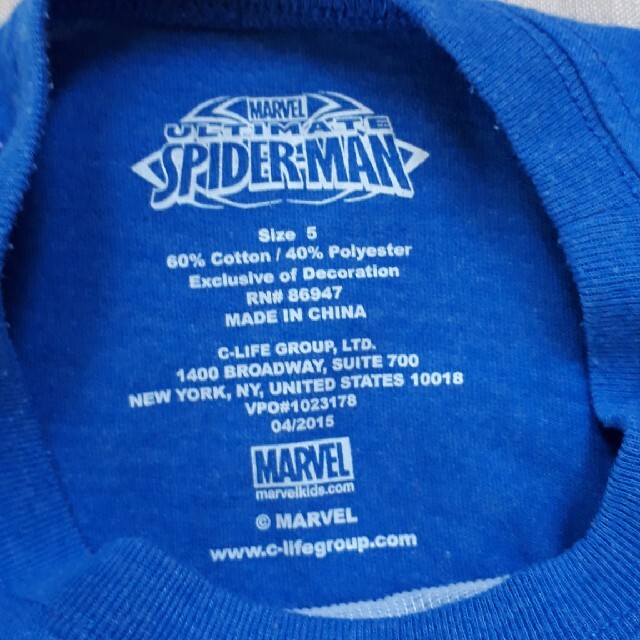 MARVEL(マーベル)のサイズ5　スパイダーマン　Tシャツ キッズ/ベビー/マタニティのキッズ服男の子用(90cm~)(Tシャツ/カットソー)の商品写真