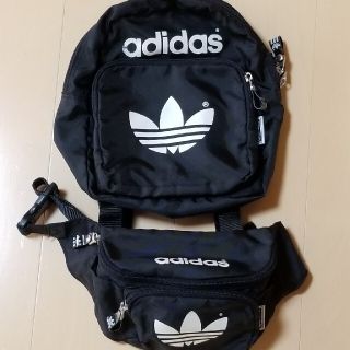 アディダス(adidas)のadidas　アディダス　黒ミニリュック・黒ミニボディバックセット　(リュックサック)