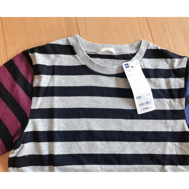 GU(ジーユー)の新品　GU ボーダー Tシャツ 120cm キッズ/ベビー/マタニティのキッズ服男の子用(90cm~)(Tシャツ/カットソー)の商品写真