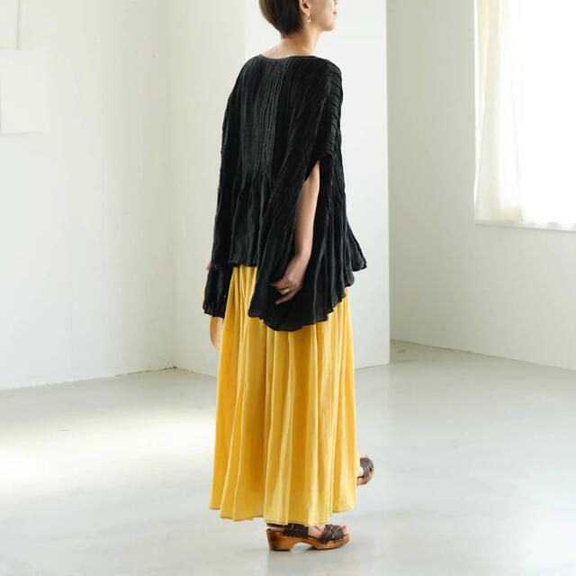 北欧暮らしの道具店 SOIL ギャザースカート イエロー レディースのスカート(ロングスカート)の商品写真