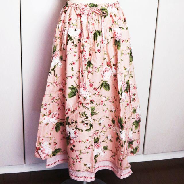 ピンクハウス レネアラローズ 綿ローンの2枚仕立てスカート ロングスカート