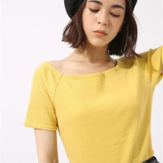 アズールバイマウジー(AZUL by moussy)の5分袖カットリブボートネックPO (Tシャツ(半袖/袖なし))