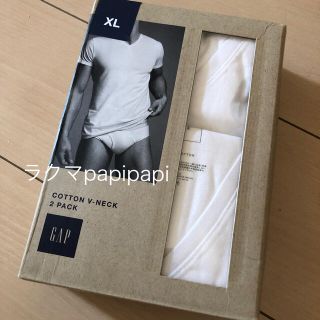 ギャップ(GAP)の新品未使用 GAP 定価3900円 綿100% メンズ コットンVネックTシャツ(Tシャツ/カットソー(半袖/袖なし))