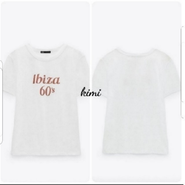 ZARA(ザラ)のZARA　(L　レッド)　テキストTシャツ　ロゴTシャツ レディースのトップス(Tシャツ(半袖/袖なし))の商品写真