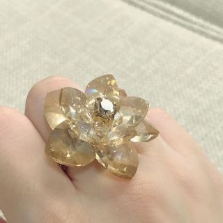 スワロフスキー(SWAROVSKI)のビーズリング ブラウン スワロフスキー (リング(指輪))