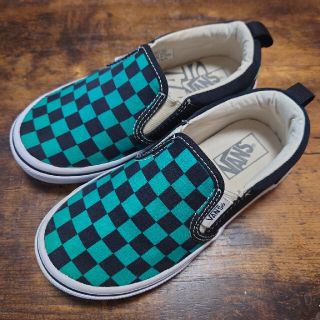 ヴァンズ(VANS)のVANS スリッポン 19.0cm 緑×黒 炭治郎(スリッポン)