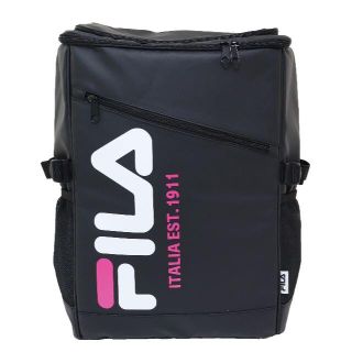 ポイント消化FILA 縦型 リュック スクエア 撥水 30L 大容量 ブラック ピンク