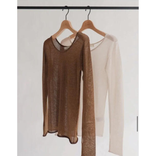 TODAYFUL(トゥデイフル)のlouren glitter seethrough knit tops レディースのトップス(カットソー(長袖/七分))の商品写真