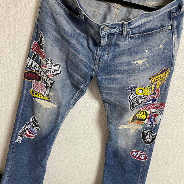 高い素材 値下げ交渉あり 名作 HYSTERIC GLAMOUR ダメージ加工スカル