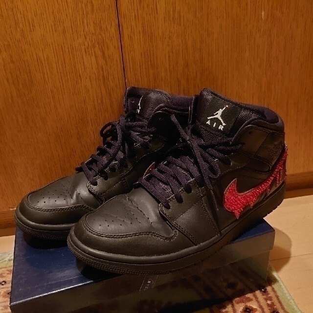 NIKE AJ1 MID DROP　STuREET 27cm 黒/赤 値段交渉○