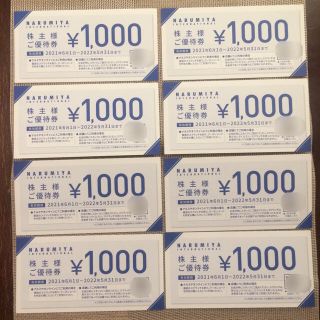 ナルミヤ インターナショナル(NARUMIYA INTERNATIONAL)のナルミヤ 株主優待 ¥8,000分(ショッピング)