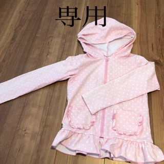 120cm ドット柄　ピンク色　ラッシュガード(水着)