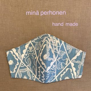 ミナペルホネン(mina perhonen)のミナペルホネン　symphony ブルー×アイボリー刺繍　インナーマスク(その他)