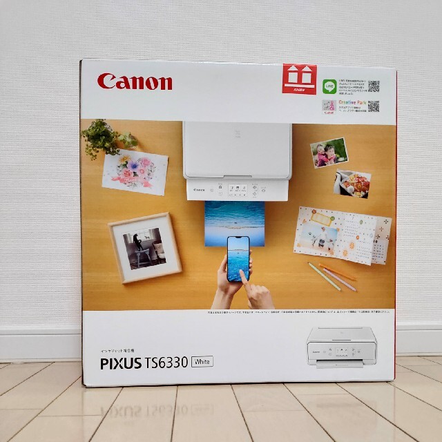 Canon(キヤノン)の【新品未使用、保証付き】キヤノン　TS6330 ホワイト スマホ/家電/カメラのPC/タブレット(PC周辺機器)の商品写真