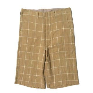 アンユーズド(UNUSED)のUNUSED アンユーズド 日本製 Windowpane Cut Off Shorts ウィンドウペーンカットオフショーツ UW0221 2 ベージュ ショートパンツ チェック ボトムス【中古】【UNUSED】(ショートパンツ)