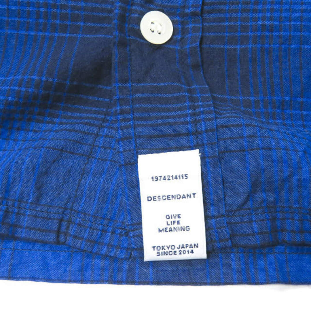 DESCENDANT(ディセンダント)のDESCENDANT ディセンダント 日本製 VANNING CHECK SHIRT チェックワークシャツ 2 ネイビー 長袖 トップス【中古】【DESCENDANT】 メンズのトップス(シャツ)の商品写真