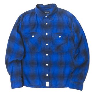 ディセンダント(DESCENDANT)のDESCENDANT ディセンダント 日本製 VANNING CHECK SHIRT チェックワークシャツ 2 ネイビー 長袖 トップス【中古】【DESCENDANT】(シャツ)