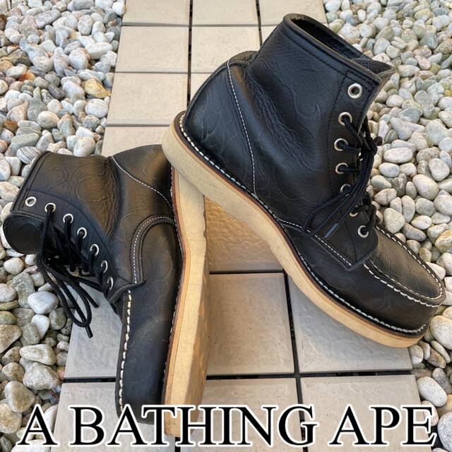 レア✨型押しレザー‼️A BATHING APE BOOTS‼️のサムネイル