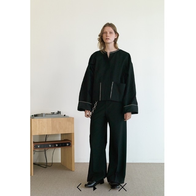 豪華 SUNSEA PANTS STRAIGHT w/耳 SNM-BLUE2 21ss SUNSEA - スラックス