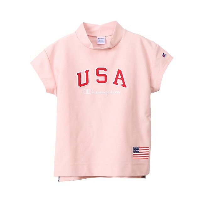 Champion(チャンピオン)の新品 M champion golf mock neck shirt pink スポーツ/アウトドアのゴルフ(ウエア)の商品写真