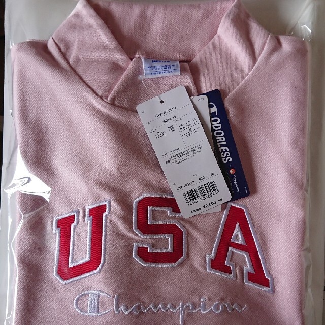 Champion(チャンピオン)の新品 M champion golf mock neck shirt pink スポーツ/アウトドアのゴルフ(ウエア)の商品写真