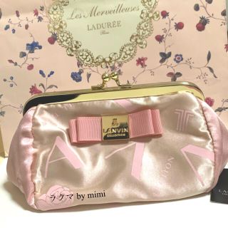 レメルヴェイユーズラデュレ(Les Merveilleuses LADUREE)のタグ付き ローズ柄 がま口ポーチ LANVIN(ポーチ)