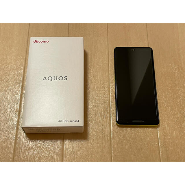 AQUOS(アクオス)のdocomo AQUOS sense4 SH-41A Yellow SIMフリー スマホ/家電/カメラのスマートフォン/携帯電話(スマートフォン本体)の商品写真