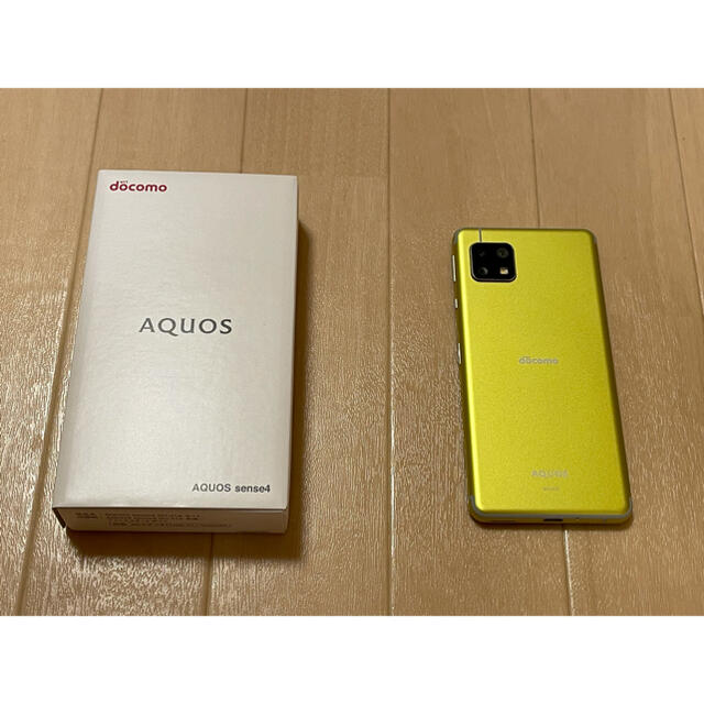 AQUOS(アクオス)のdocomo AQUOS sense4 SH-41A Yellow SIMフリー スマホ/家電/カメラのスマートフォン/携帯電話(スマートフォン本体)の商品写真