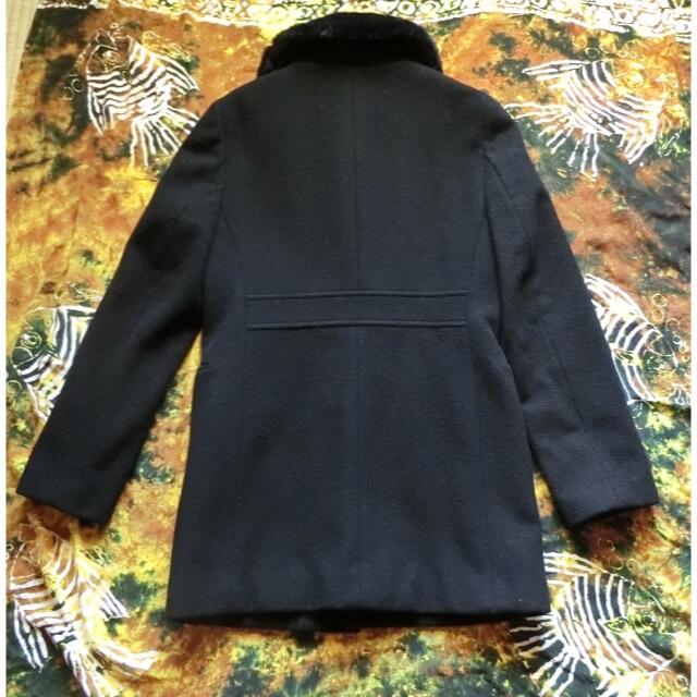 ine ブラックウールコート サイズ２ USED レディースのジャケット/アウター(その他)の商品写真