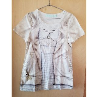 フランシュリッペ(franche lippee)の👕★franche lippee★ガーリーな重ね着プリントTシャツ(M)(Tシャツ(半袖/袖なし))