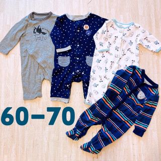 ベビーギャップ(babyGAP)のロンパース　4枚セット　70 男の子(ロンパース)