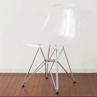 イームズ(EAMES)の新品未使用　イームズ シェルチェア クリア スチール脚　透明(ダイニングチェア)