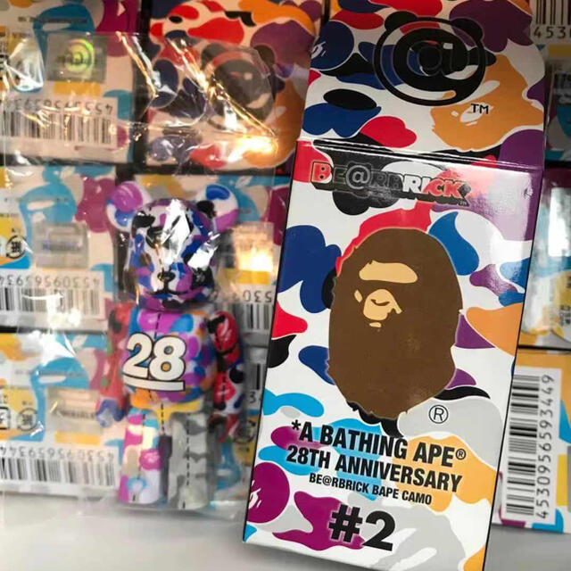 BAPE 28TH BE@RBRICK CAMO #2 2個