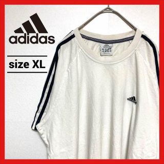 アディダス(adidas)の90s 古着 アディダス Tシャツ オーバーサイズ 刺繍ロゴ 三本線 XL(Tシャツ/カットソー(半袖/袖なし))