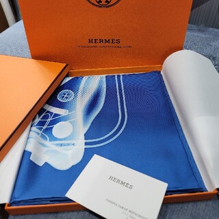 エルメス(Hermes)のエルメススカーフカレ 90 《プリーズ・チェックイン(バンダナ/スカーフ)