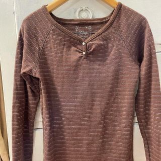 ギャップキッズ(GAP Kids)のGAP カットソー　ブラウン　ストライプ　140cm 女の子(Tシャツ/カットソー)