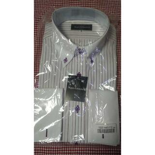 マリオバレンチノ(MARIO VALENTINO)のMARIO ESPERANZA　長袖ドレスシャツM　ストライプ紫　未使用(シャツ)