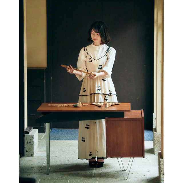 KEITA MARUYAMA TOKYO PARIS(ケイタマルヤマ)のtanaka daisuke チェリー　ワンピース　ドレス レディースのワンピース(ロングワンピース/マキシワンピース)の商品写真