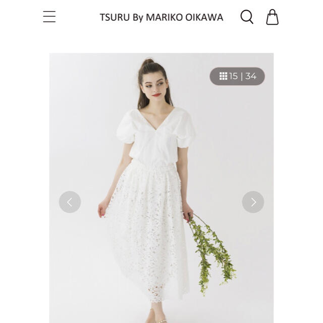 TSURU by Mariko Oikawa(ツルバイマリコオイカワ)のthuru by mariko oikawa ホワイトブラウス レディースのトップス(シャツ/ブラウス(半袖/袖なし))の商品写真