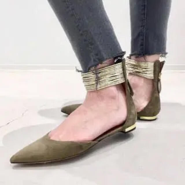 DEUXIEME CLASSE(ドゥーズィエムクラス)のRiz様　アクアズーラ AQUAZZURA アンクルストラップフラットシューズ レディースの靴/シューズ(サンダル)の商品写真