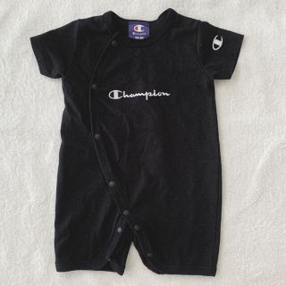 チャンピオン(Champion)のチャンピオン　ベビー服　50〜60cm ブラック　新生児(ロンパース)