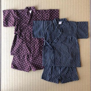 双子ちゃんに♪ 95cm 甚平上下 2セット 子供服 綿100% まとめ(甚平/浴衣)