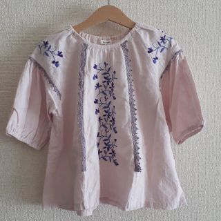 エフオーキッズ(F.O.KIDS)の5分袖　刺繍入りトップス(Tシャツ/カットソー)