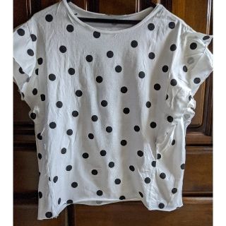 ザラ(ZARA)のザラ　ドットTシャツ袖フリル(Tシャツ(半袖/袖なし))