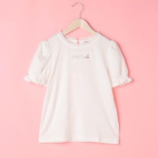 メゾピアノジュニア(mezzo piano junior)のメゾピアノ新品タグ付きデザインコンテスト衿フリルパフスリーブ半袖Tシャツ160(Tシャツ/カットソー)