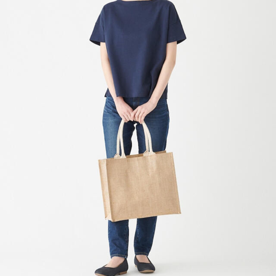 MUJI (無印良品)(ムジルシリョウヒン)のhandmadeファミリア風刺繍　ヨット　無印良品エコバッグジュートバッグ レディースのバッグ(トートバッグ)の商品写真