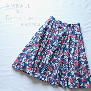 デミルクスビームス(Demi-Luxe BEAMS)のAMBALl×Demi-Luxe BEAMS 別注 トーンフラワースカート(ひざ丈スカート)
