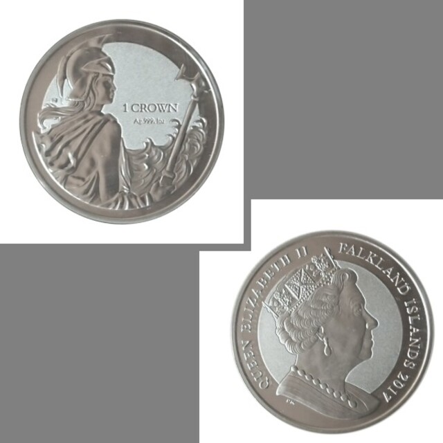 フォークランド諸島 銀貨 1オンス ブリタニア 保証書付き１枚 www