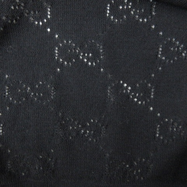 Gucci(グッチ)のグッチ ポロシャツ 半袖 カットワーク GG柄 国内正規 シルク L 黒 メンズのトップス(ポロシャツ)の商品写真