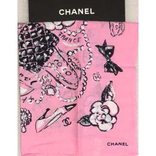 シャネル(CHANEL)の希少品❣️新品未使用 箱有りシャネルバンダナスカーフ ピンク(バンダナ/スカーフ)